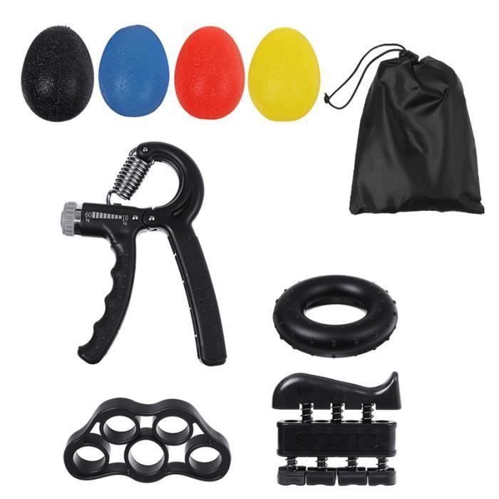 Lot 9pcs 10-60kg Pince de musculation main doigts Noir Wir24