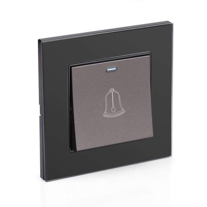 Le bouton poussoir sans fil carillon CA de commutateur de sonnette de panneau de verre trempé de 220~250V pour l'hôtel à la