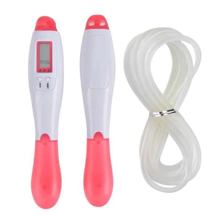 VGEBY Corde à sauter Équipement électronique réglable de sport de Jumprope de compteur pour l'usage d'école d'étudiant(rose )