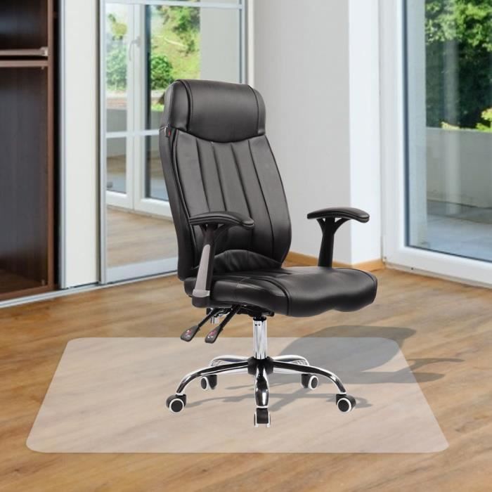 Tapis Protège-Sol 90x120cm - Antidérapant, Blanc, pour Parquets et Stratifiés - Protection Sol Dur, Chaise de Bureau ZJ397 HB051