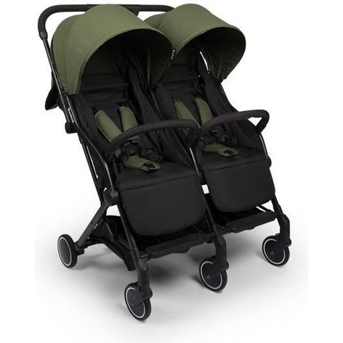 BANINNI Adige - Poussette Double Buggy - De 0 à 36 mois - Jusqu'à 15Kg - Vert Moss