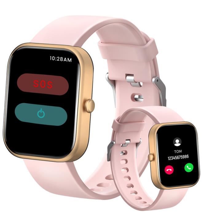 Montre Connectée CHRONUS Avec SOS en Fonction MAI Health Index Montre intelligente Bluetooth 2,0''pouces pour Android IOS Rose doré