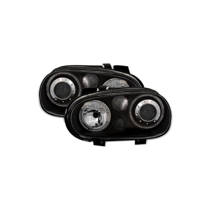 2 FEUX PHARE AVANT NOIR ANGEL EYES VW GOLF 4