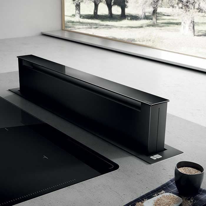 Elica Pandora GME BL-A-90, 680 m³-h, Conduit, 57 dB, 680 m³-h, Intégré, Noir