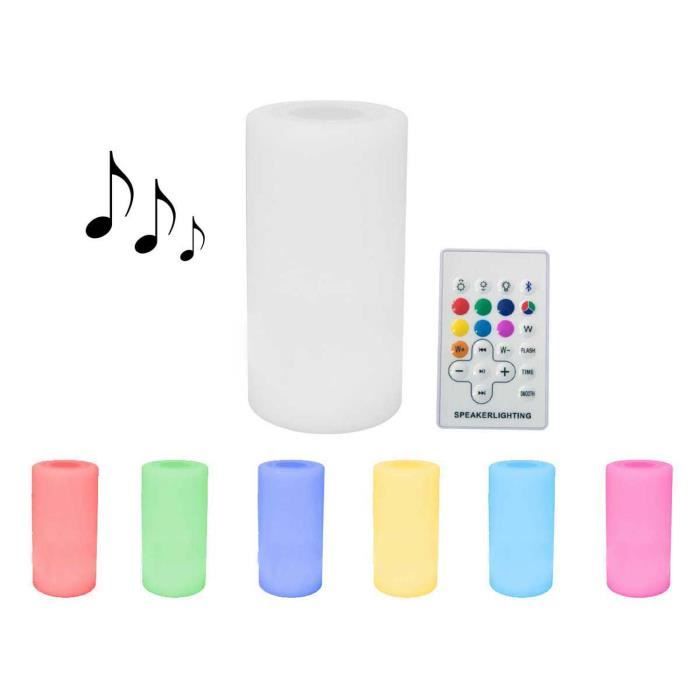 Eclairage LED sonore Bluetooth de jardin -Rosa 1- - Ø14 x H27 cm