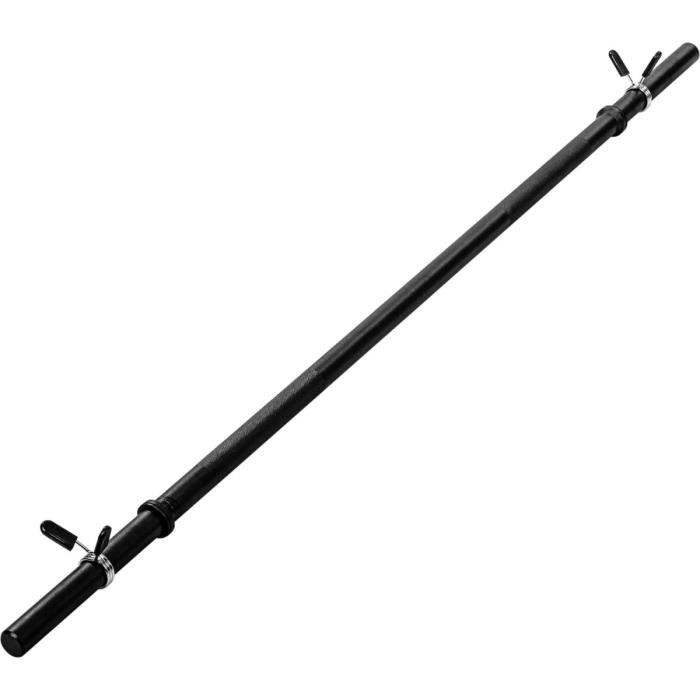 MOVIT Barre droite de 140 cm avec stop-disques à ressort - Couleur noire
