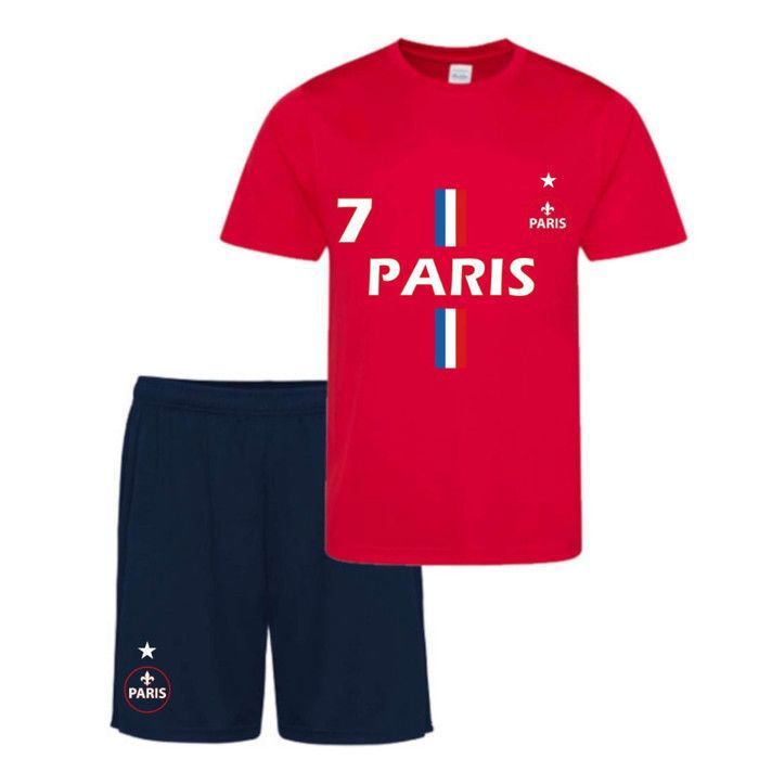 Ensemble short et maillot de Paris rouge bleu