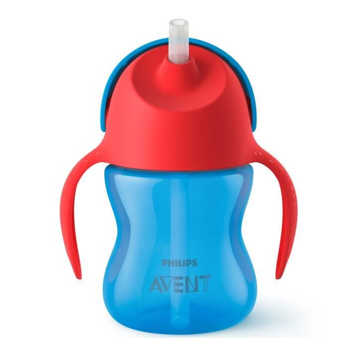 PHILIPS AVENT SCF796/01 Tasse à paille - 200ml - 9 mois+ - Bleu/Rouge