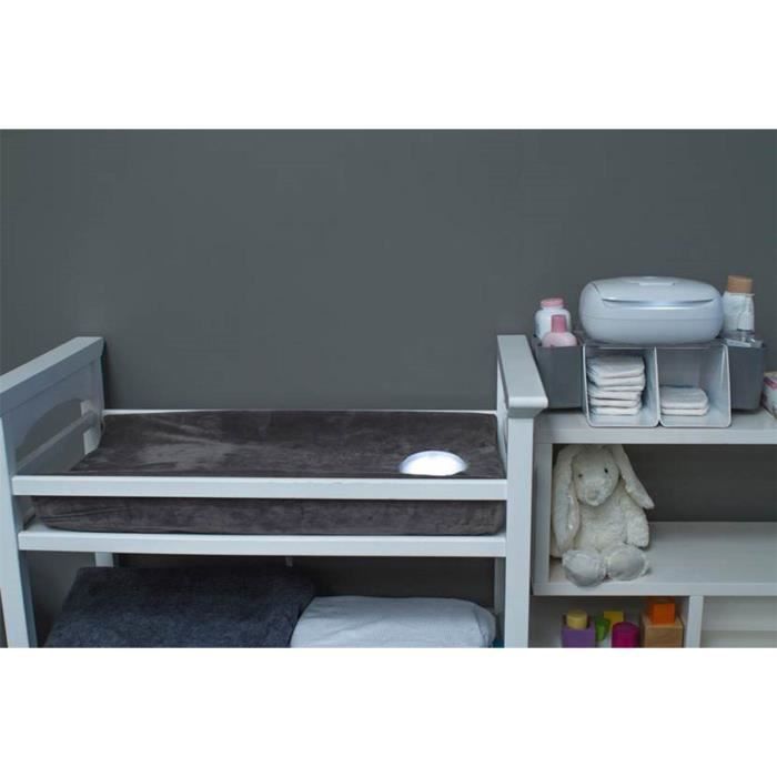 Prince Lionheart Matelas à Langer + Housse Illumipad Gris