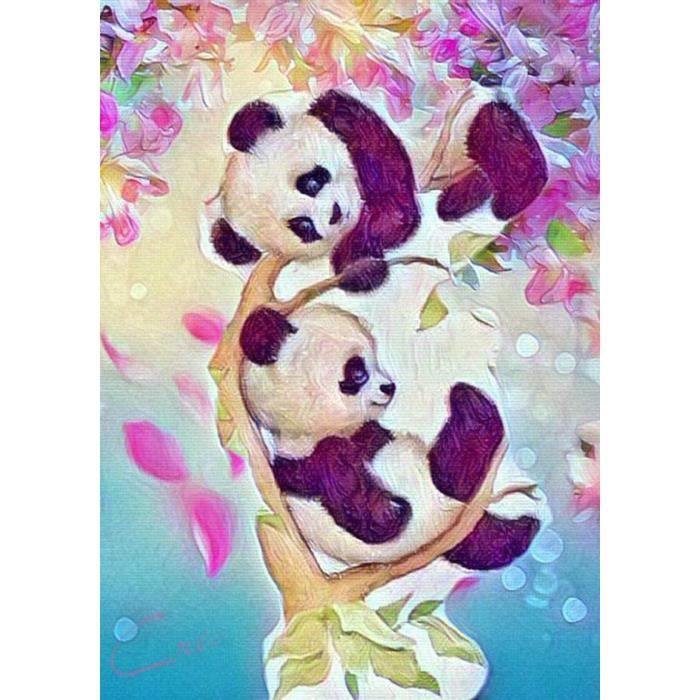 DIY Point De Croix Peinture Au Diamant Kits 5D 40X50cm Diamant Broderie Panda Animal Diamant Peinture Décoration Cadeau@Z7894
