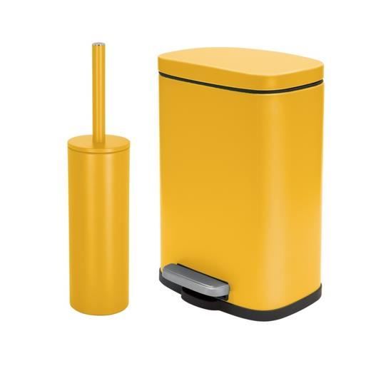 Set Poubelle à pédale 5L & Brosse Wc Spirella AKIRA Sun Mat