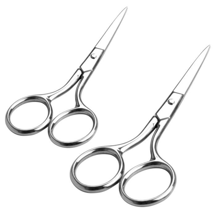 2 PCS Petits Ciseaux Multi-usage En Acier Inoxydable Pointe Droite Nasale Tondeuse À Cheveux Sourcils pour Filles FAUX CILS