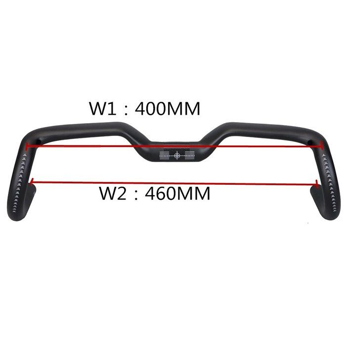 Guidon De Vélo De Route Ultraléger En Fibre De Carbone 400 Mm