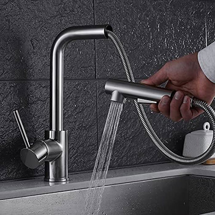 Kinzie® Pré-rinçage Robinet de cuisine à bec unique et à tirette
