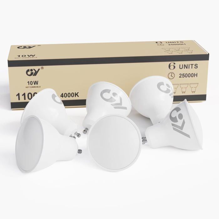 Lot De 10 Ampoules LED GU10 10W - 920 Lumens, Blanc Neutre 4000K - Neuf