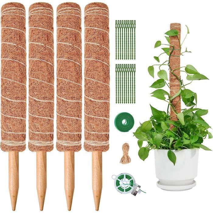 Tuteur Plante Grimpante - LARGEIGHT - H40 cm - Fibres de coco - Marron - Vendu à lunité