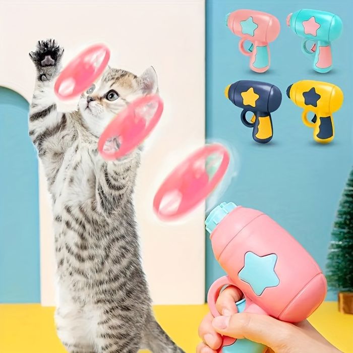 Meilleurs prix pour Jouet pour chat avec 4 roues volantes, propulseur volant pour chat, jouet interactif intérieur - Rose