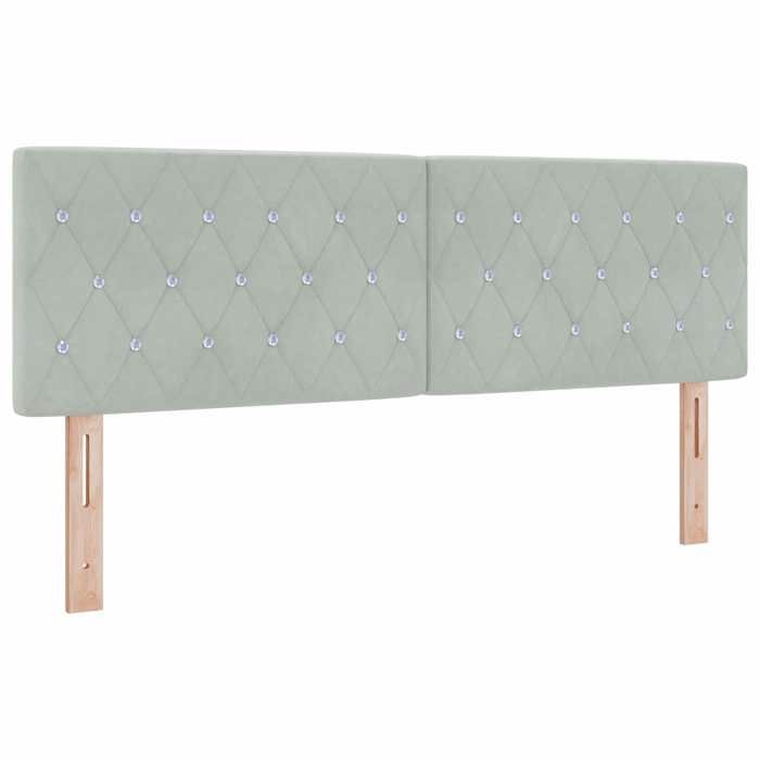 vidaXL Tête de lit Gris clair 160 cm Velours 42007093
