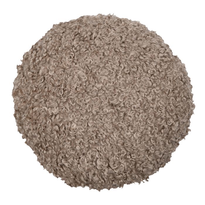 Coussin rond bouclette doudou Taupe 40x40 cm Coussin rond bouclette doudou Taupe 40x40 cm