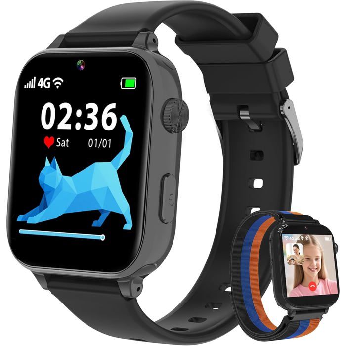Montre Connectée Enfant 4G Gps Smartwatch Téléphone Pour Filles Garçons Avec Appel Vidéo Sos Podomètre Mode Classe Montre - vue 3