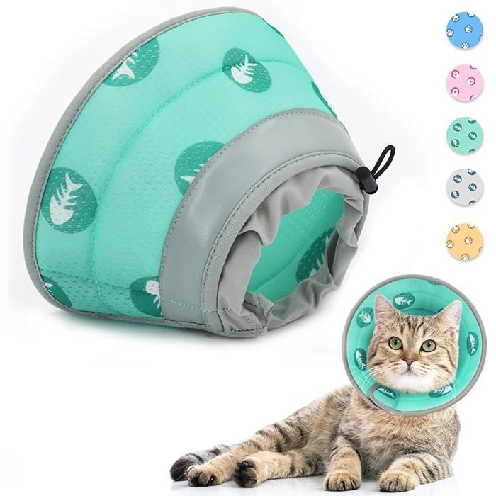 Collerette pour chat, collier réglable, collier de récupération souple ...