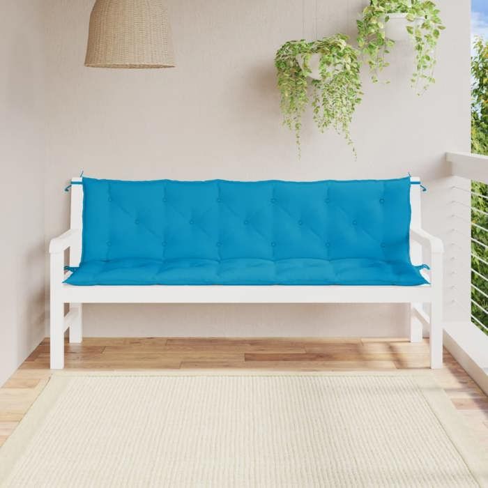 Coussins de banc de jardin vidaXL Lot de 2 Tissu Oxford 180x50x7 cm Imperméable