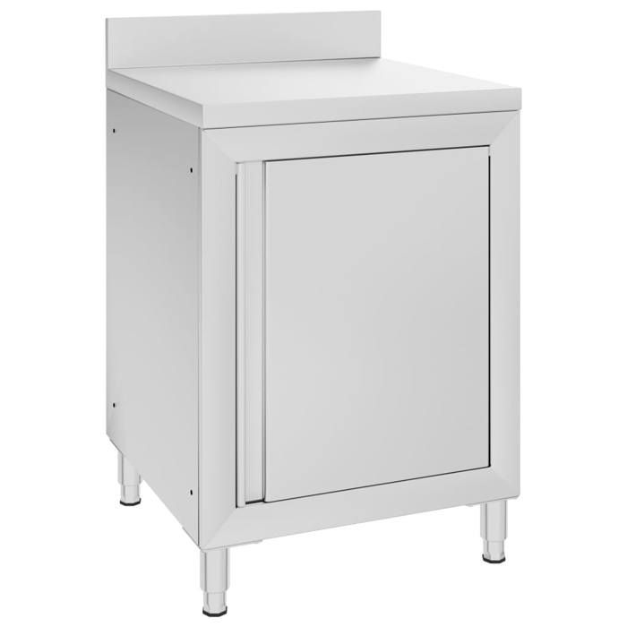 SALE 2026 Résistant et robuste - Table de travail commerciale avec armoire 60x60x96cm Inox PRO706318961