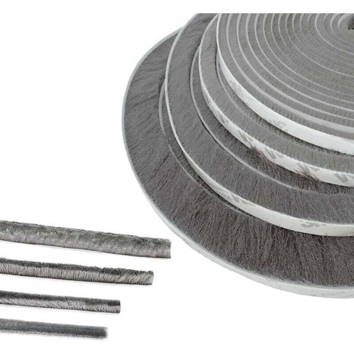 Joint de brosse de porte - ZOR® - 1m x 9 mm x 23 mm - Gris - Insonorisé - Adhésif - Étanchéité améliorée Joint de brosse de porte - ZOR® - 1m x 9 mm x 23 mm - Gris - Insonorisé - Adhésif - Étanchéité améliorée