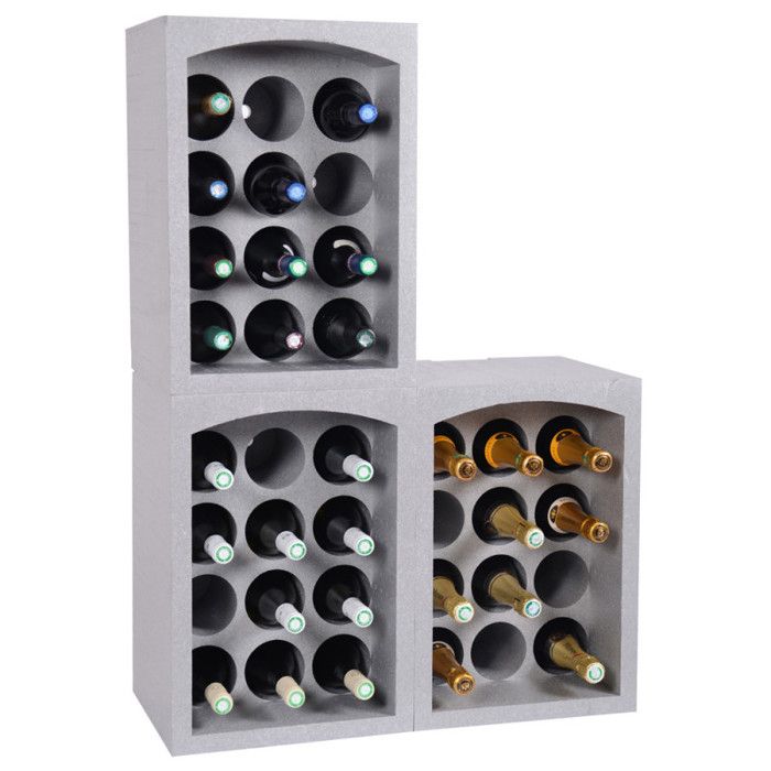 Casiers porte bouteilles - DECONATION - Lot de 3 - 36 bouteilles - Polystyrène expansé - Empilables
