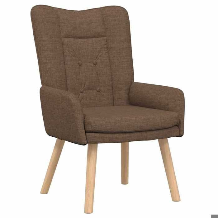 SOLDES DHIVER®Fauteuil salon - Fauteuil relaxant - 1 place - 63x67x94 cm - Marron 63x67x94 cm Tissu et contreplaqué - 17415