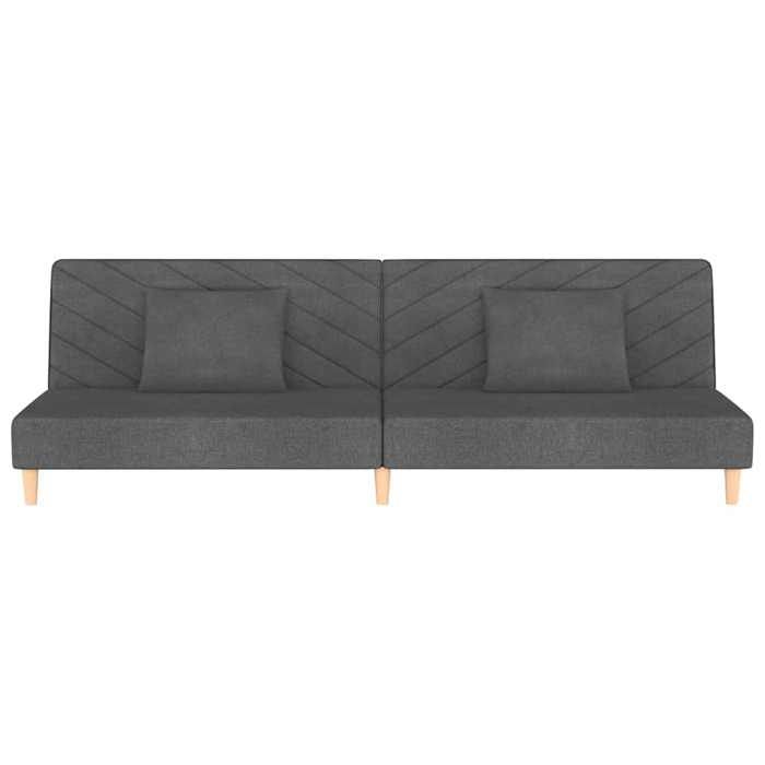 Canapé convertible 2 places - NANAS - CLIC-CLAC/Sofa-lit - avec deux oreillers Gris foncé Tissu 200x84 5x69cm C4281470