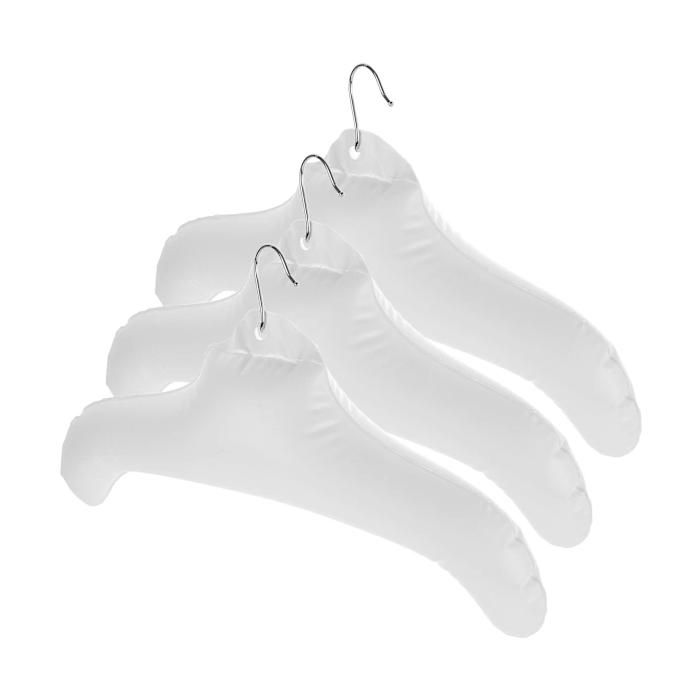 Lot de 3 cintres gonflables gain de place pliables pour voyage et rangement blanc 44 x 25 cm