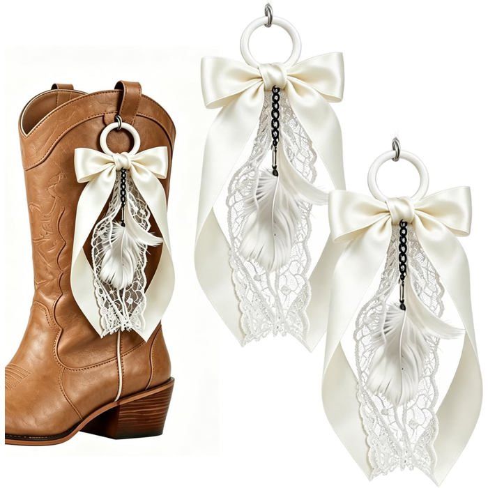 Ensemble de rubans western pour femmes – accessoires amovibles style cowgirl en lait et blanc idéal pour mariage et événements fest