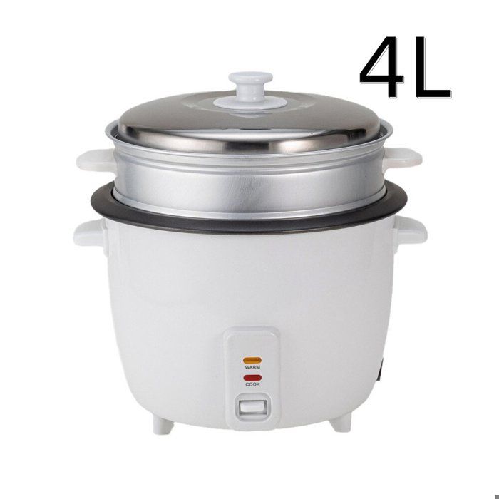 Cuiseur à riz 4L cuiseur à riz 750W Cuiseur à riz pour usage domestique acier inoxydable panier vapeur et cuillère à riz