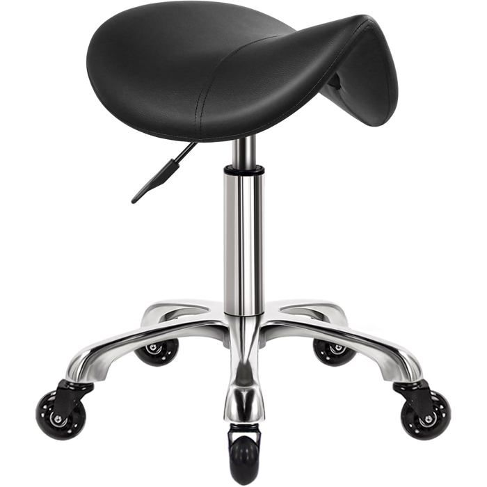 Tabouret À Roulettes Robuste Avec Roulettes Hydrauliques Pivotantes Réglables-Tabouret Ergonomique En Cuir Épais Pour Cuisin[IN12]