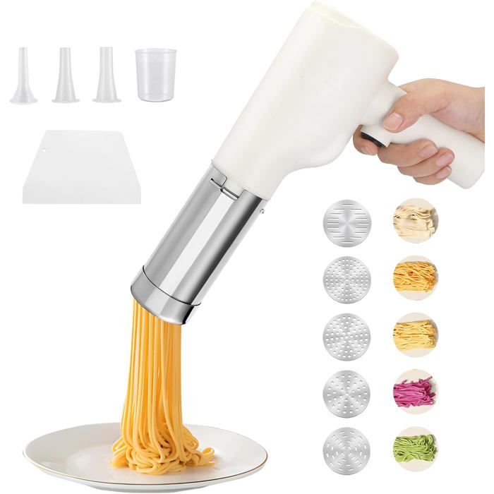 Machine À Pâtes Électrique Portable Sans Fil 5 Moules En Inox Rechargeable Pour Spaghetti Pâtes Maison Voyage Famille