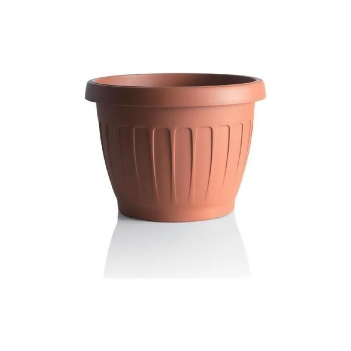 Pot de fleurs - TERRA - D 40 cm - Terracotta Marron