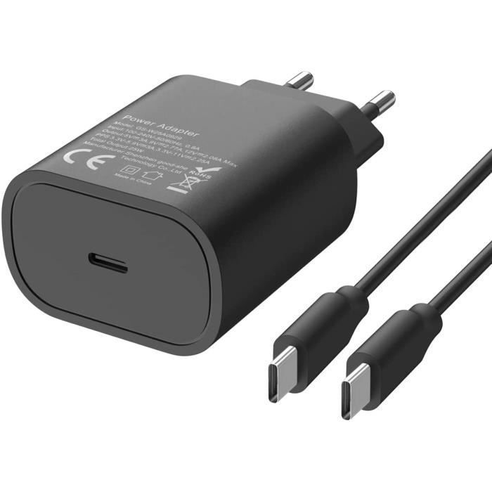 Chargeur rapide USB-C 25W avec câble - USB-C Samsung, Chargeur rapide  Samsung S21 /