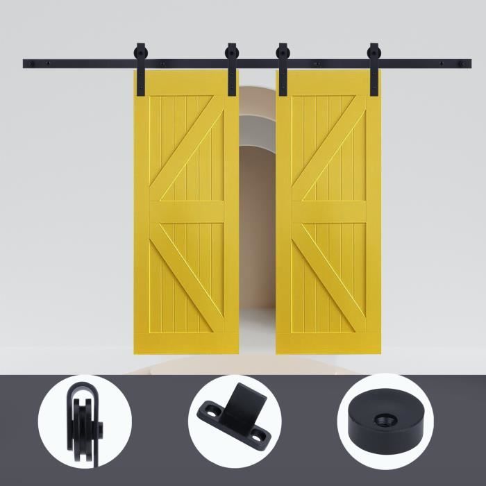 Rail de Suspension de Porte Latérales pour Armoire Cabinet Portes Coulissantes Porte de Armoire - 2.0M Portes Double Type J