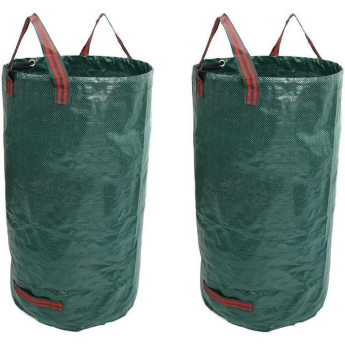GIOVARA Lot De 3 Sacs à Déchets De Jardin 120L Extra Résistants – Poignées Renforcées, Pliable Et Réutilisable Idéal Pelouse & Taille-haies