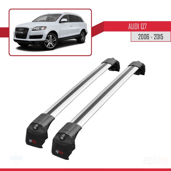 Compatible avec Audi Q7 (4L) 2006-2015 Barres de Toit ACE-2 Railing Porte-Bagages de voiture -GRIS