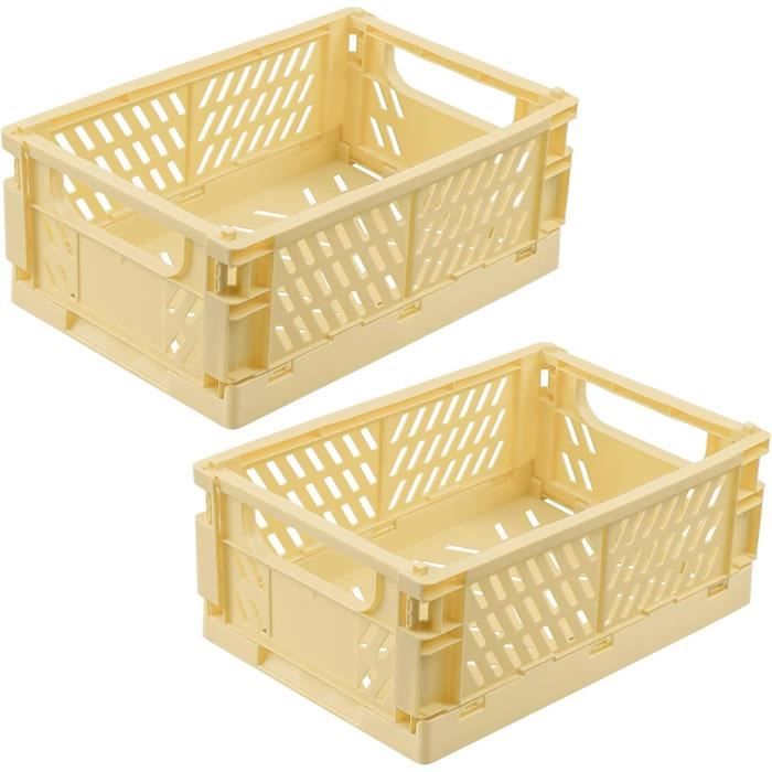 Lot De 3 Caisses De Rangement Pliantes En Plastique - Transportables Avec Poignées | Pour Voiture, Chambre, Bureau, Jouets - 7