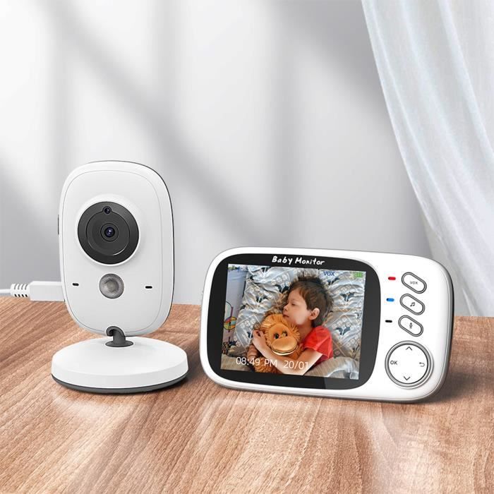 Babyfoon Babyphone-Babyphone-Ecran LCD 3.2 avec  caméra-Enfant-Veilleuse-Thermomètre