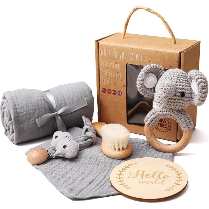 Coffret Naissance Pour Bébé Garçon Avec Cadeaux Pour Bébés Incluant Hochet  Bébé