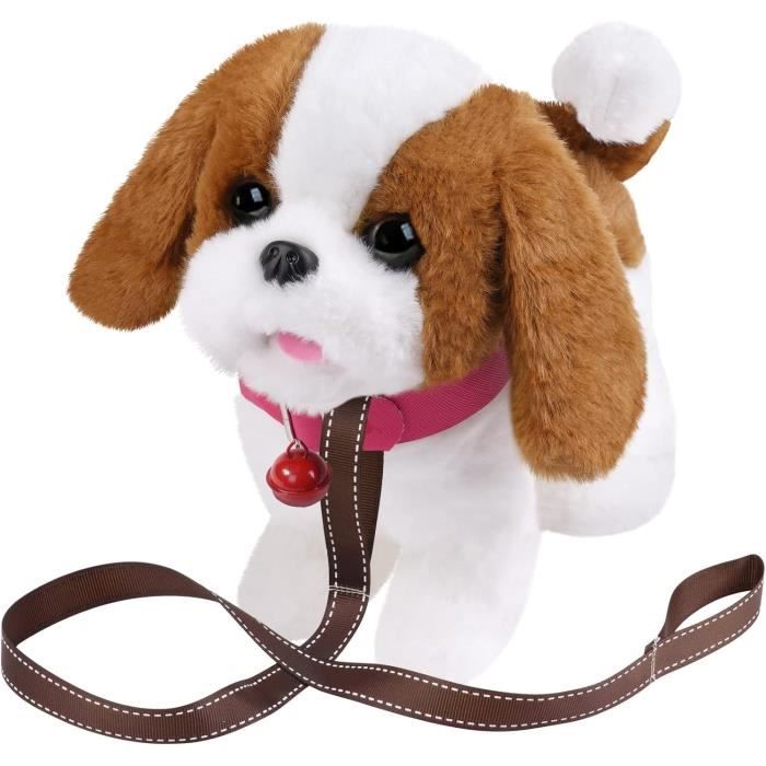 Chien Jouet Enfant, Chien Interactif Jouet , Interactive avec Marche,  Aboiement,Queue, (avec Cordon de Serrage), Cadeau pour Filles - Cdiscount