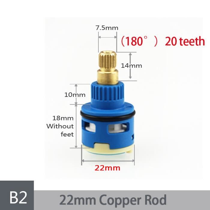 Robinet de douche en céramique,25MM-22MM,bobine-arroseur de douche,séparateur d'eau à 2 trous,noyau de valve - 22mm(Copper Rod)