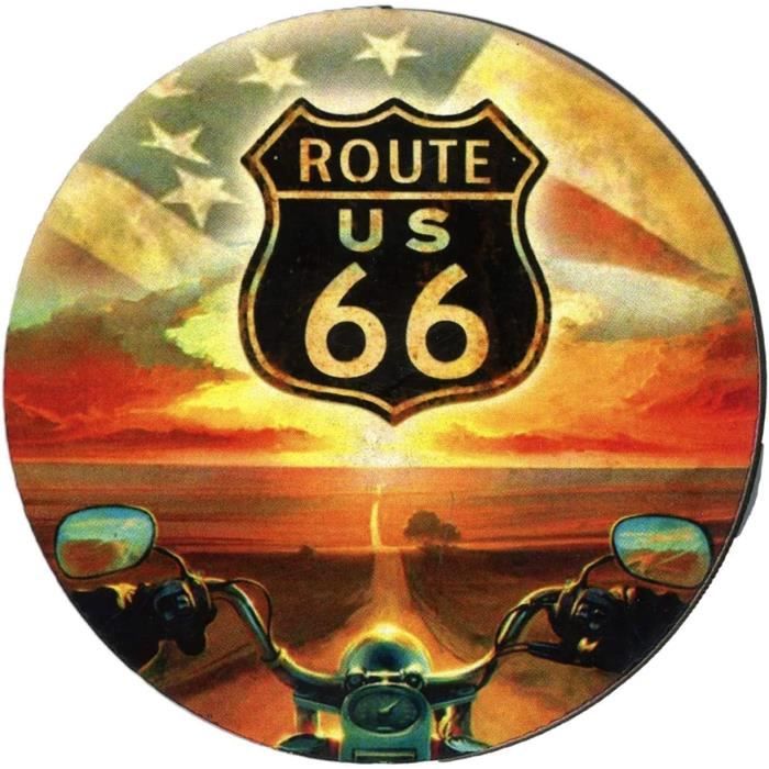 Aimant Frigo Route 66 - 8x6 Cm - Design Vintage Moto - Fabrication Allemande