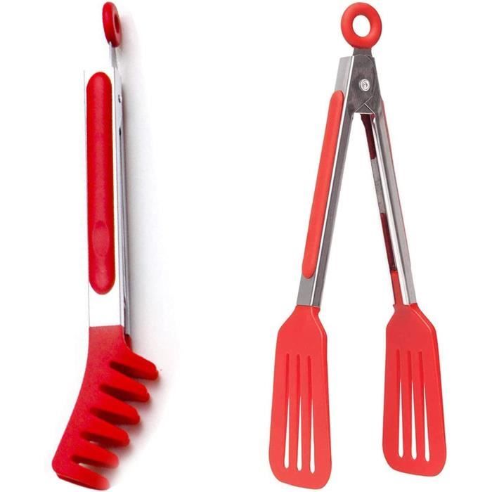 2 Pinces De Cuisine Inox 30 Cm - 1 Bout Rond, 1 Bout Pointu, Pour Barbecue, Grillades Et Cuisine Précise