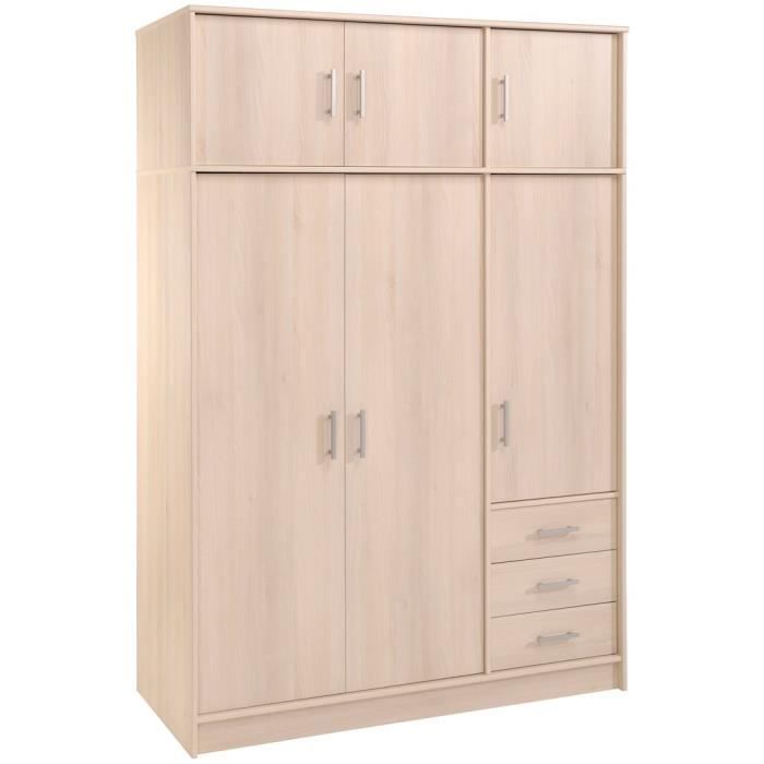 Armoire Multi Rangement 195 Cm Pour Chambre Adulte En Panneaux De