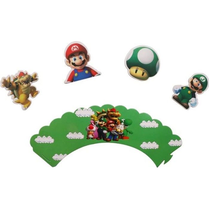 Decorations De Gateaux Super Mario Pour Fete D Anniversaire Presentoir De Cupcake Decoratio Cake Wrapper 12set Inc Cdiscount Maison